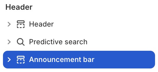 Announcement bar