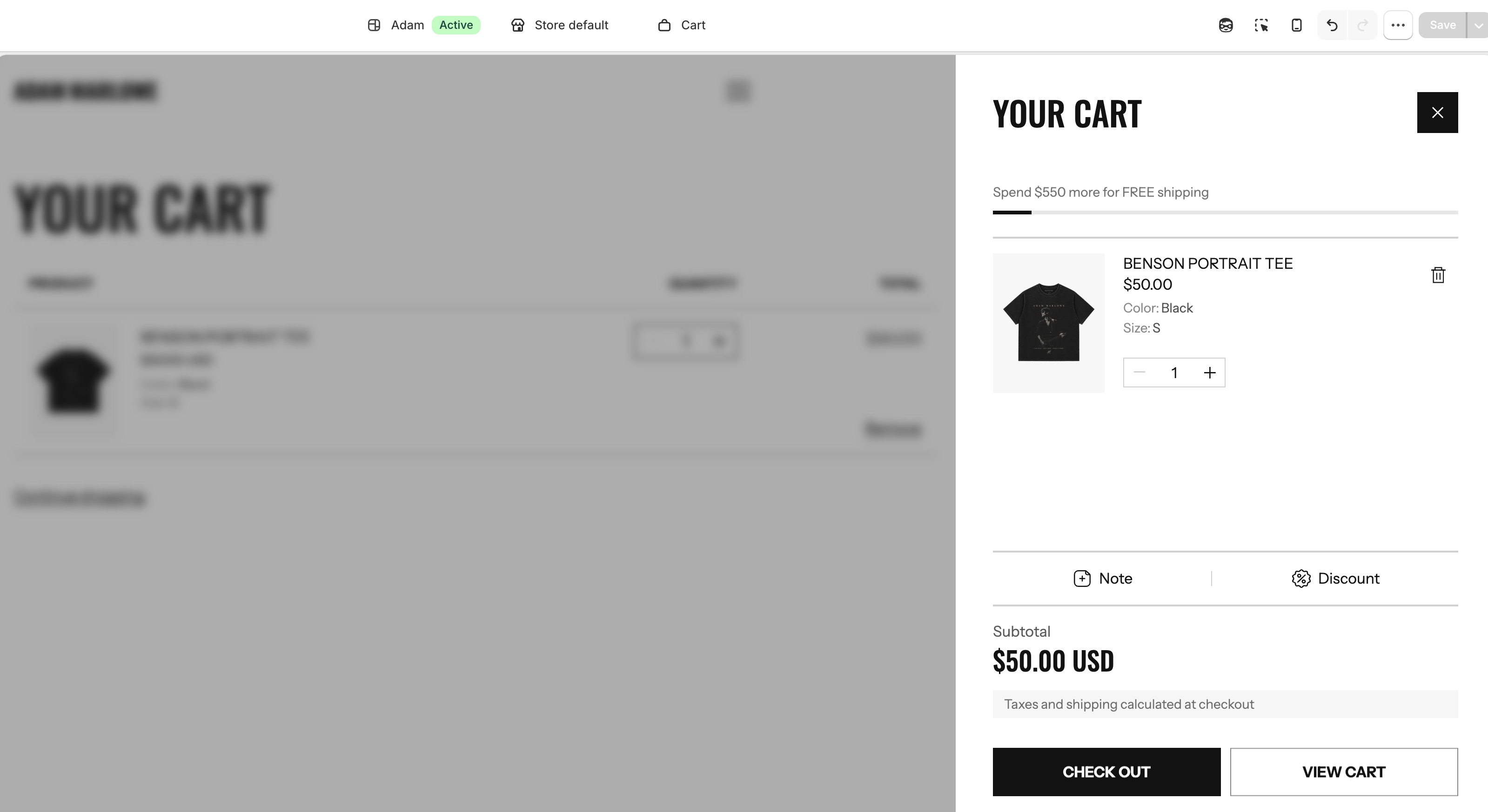Cart mini and Cart page