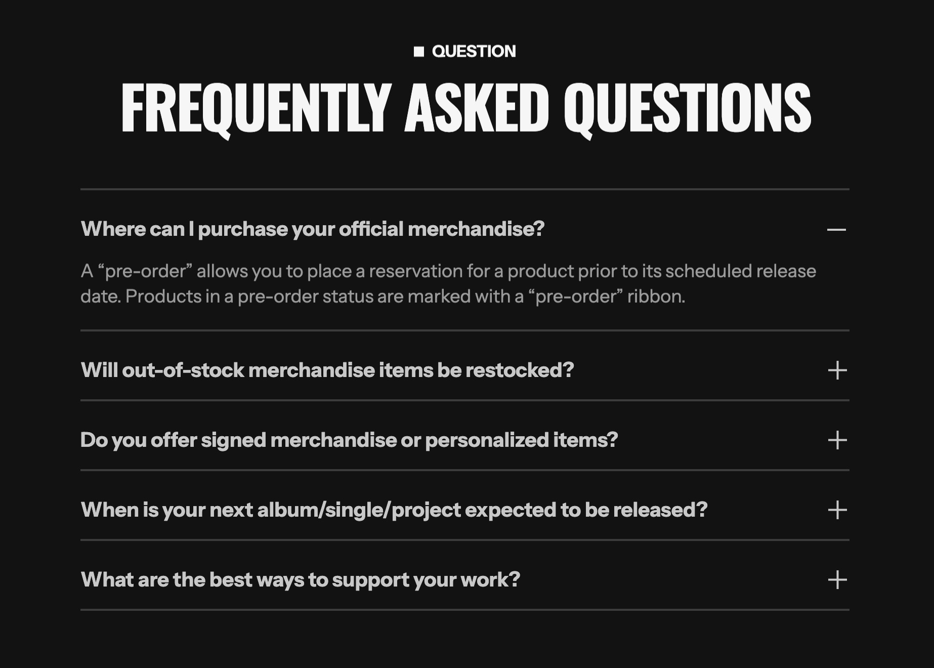 FAQ: Centered