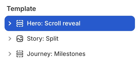 Hero: Scroll reveal