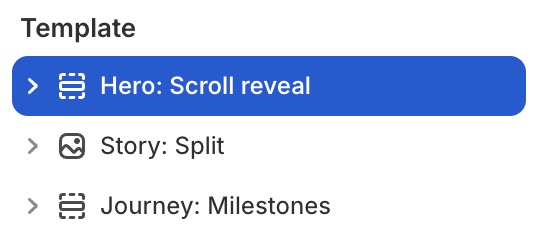 Hero: Scroll reveal