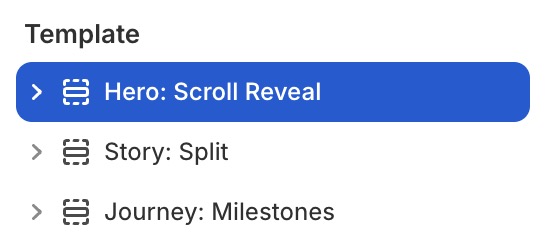 Hero: Scroll reveal
