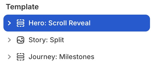 Hero: Scroll reveal