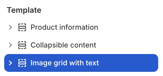 Image grid with text