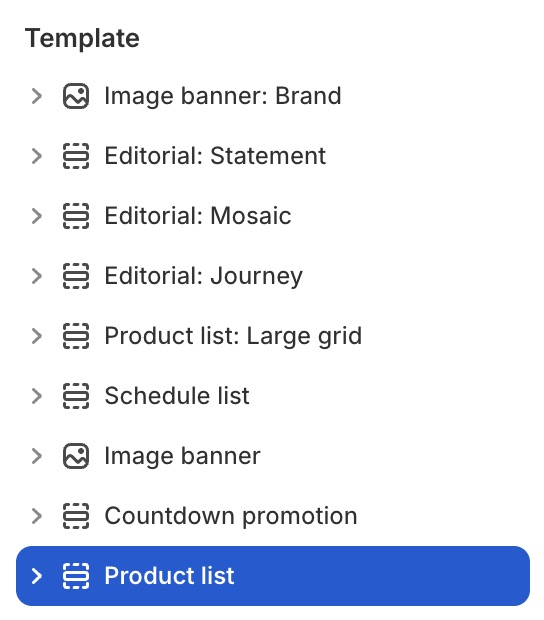 Product list
