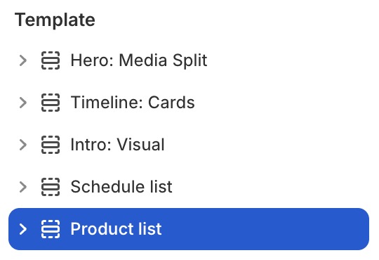 Product list