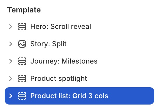 Product list: Grid 3 cols