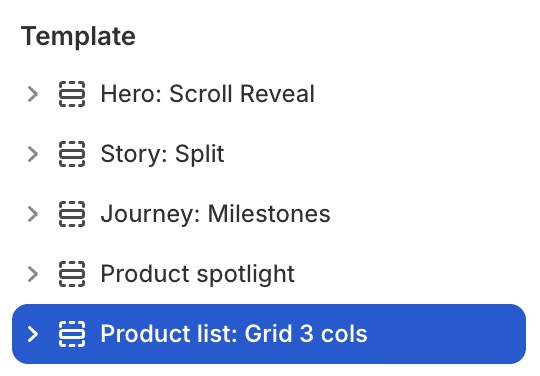 Product list: Grid 3 cols