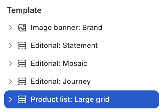 Product list: Large grid