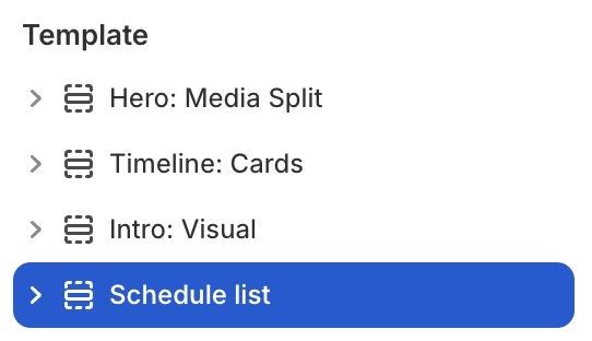 Schedule list