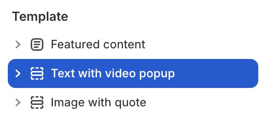 Text with video popup